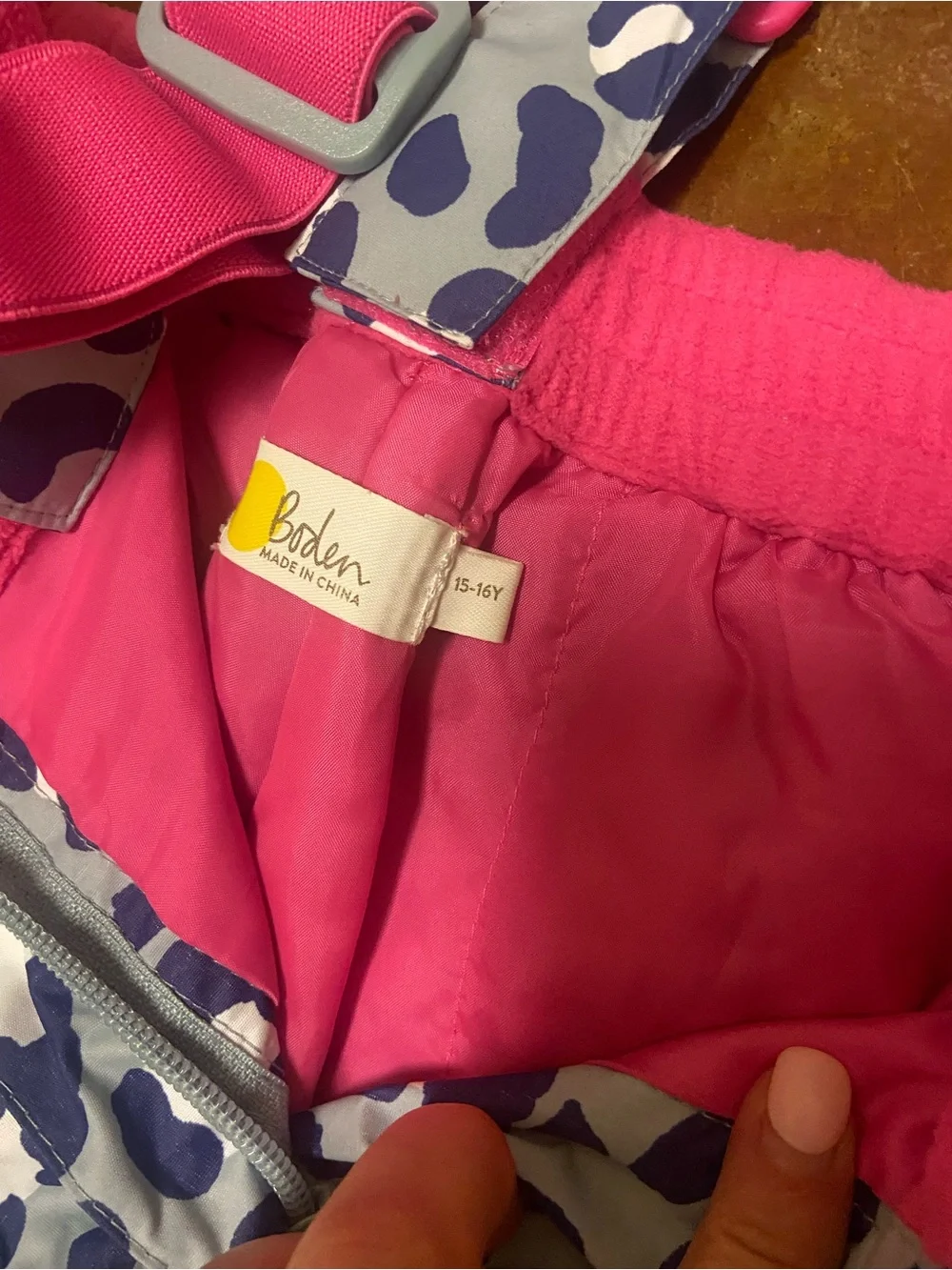 Boden All-Weather Ski Set Jacket & Bib Pants Snow Leopard Pink 15-16Y Snowboard